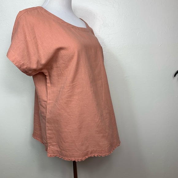 Liz Claiborne Linen Top Flax LagenLook Raw Hem - Picture 7 of 16